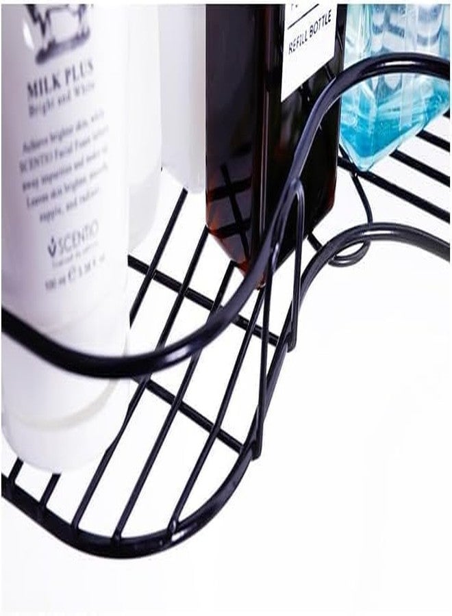FRALUPO Metal Bathroom Organiser Without Drill Bathroom Corner Shelf Adhesive Stand for Corner Rack for Bathroom, Shampoo Holder Multipurpose Bathroom Shelf (Pack of 1) (Bathroom Corner Shelf) - Image 5
